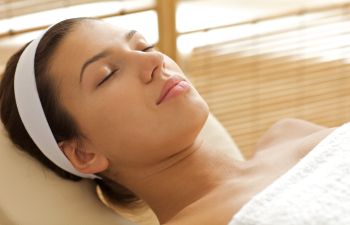 Woman Relaxing at a Medical Spa in Marietta GA, 